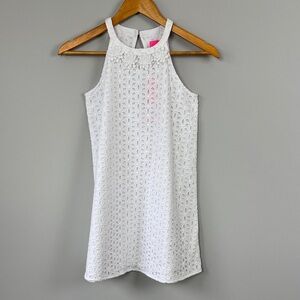 Lilly Pulitzer Girls Mini Pearl Shift Dress. Resort White. Size 12.